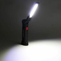  【大２本セット】LED 作業灯 懐中電灯ワークライト 強力COBライト ハンディライト 折り畳み式 内蔵バッテリー USB充電式 フック_画像7