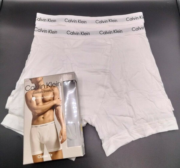 【Mサイズ】Calvin Klein(カルバンクライン) ボクサーパンツ ホワイト 2枚セット メンズボクサーパンツ 男性下着 NB2616 