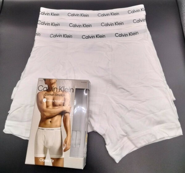 【Mサイズ】Calvin Klein(カルバンクライン) ボクサーパンツ ホワイト 3枚セット メンズボクサーパンツ 男性下着 NB2616