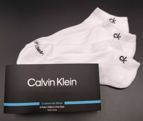 Calvin Klein(カルバンクライン) メンズソックス くるぶしソックス 白 3足セット 男性用靴下 CVM201NS27