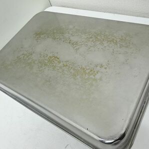 中古 ステンレス 大バット 角型 水切り網 2つセット 消毒 衛生管理の画像5