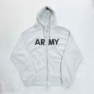 90s 米軍 ARMY リバースウィーブ プリント ミリタリー ZIP パーカー XL PFU タロンジッパー スウェット