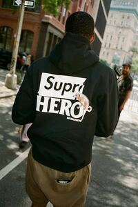 国内正規品 22ss Supreme ANTIHERO Hooded Sweatshirt L Black ブラック 黒 アンチ アンタイ ヒーロー パーカー フーディー シュプ 1円