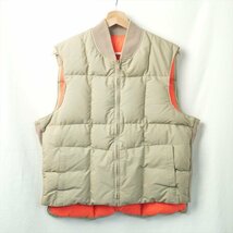 80s90s ビンテージ L.L.BEAN エルエルビーン ダウンベスト ベージュ オレンジ L USA製_画像2