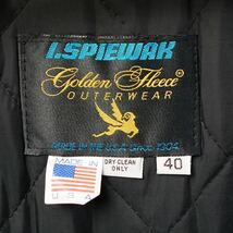 90s ビンテージ SPIEWAK スピワック GOLDEN FLEECE ゴールデンフリース フィヤーマンコート ジャケット 黒 40 USA製_画像9