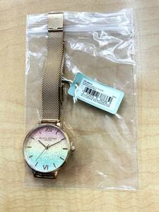 □102 OLIVIA BURTON オリビア・バートン OLB・20S Rainbow Glitter Dial & Rose Gold Mesh Lウォッチ [ OB16RB18 ] 〇店頭展示品 未使用