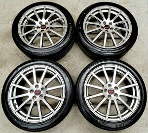 【美品】スバル レガシィ tuned by sti 純正 18インチ ホイールタイヤ 2020 ブリヂストン 225/45R18 エクシーガ PCD100 7.5J インプレッサ