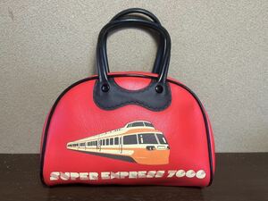 SUPER EXPRESS 7000 ミニボストンバッグ 赤 [スーパーエクスプレス][ミニポーチ][小田急電鉄][ロマンスカー][レッド][小物入れ][bag][鉄道]