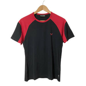 EMPORIO ARMANI エンポリオアルマーニ Tシャツ 半袖 ロゴ S～M相当 黒 赤 メンズ A31