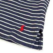 Polo by Ralph Lauren ポロバイラルフローレン Tシャツ ヘンリーネック ボーダー 半袖 L ネイビー 白 ポニー刺繍 メンズ A10_画像5