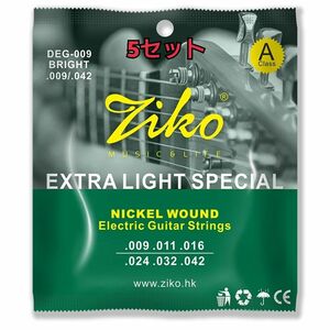 ZIKO エレキギター弦 09-42 5セット