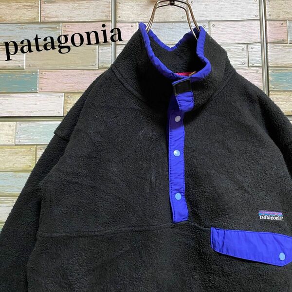 patagonia パタゴニア　ハーフボタン　フリースジャケット　ワンポイントロゴ