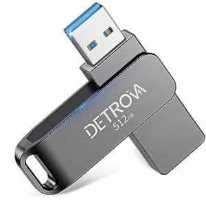 ＊DETROVA USB メモリ 512GB USBメモリ USB3.0メモリー 大容量 外付け 容量不足解消 小型 360度回転式 Mac Windows