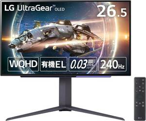 【中古美品】LG ゲーミングモニター UltraGear 27GR95QE-B 26.5インチ 有機EL WQHD 240Hz【付属品完備】