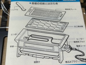 タコ焼きプレート付き　電気グリル