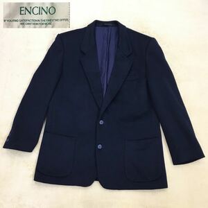 ENCINO カシミヤ100% テーラードジャケット 紺ブレ ブレザー ウール 羊毛 裏地キュプラ 総裏 メンズ サイズL