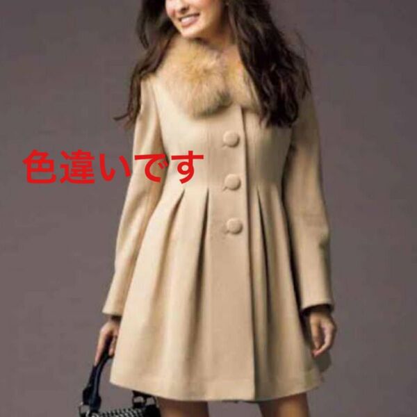 極美品 ウィルセレクション くるみボタン Aライン コート フォックスファー 1