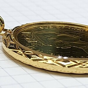 24金エリザベスコインペンダントトップ2分の１オンス キャット 純金 金貨 31.4gの画像7