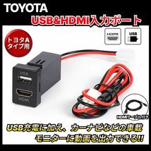 USB入力ポート＆HDMI入力ポート トヨタ車系用 Aタイプ HDMI USB ポート スイッチ ホール パネル スマホ タブレット ナビ 充電器_画像1