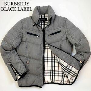 【極美品】★圧巻！ギンガムチェック★バーバリーブラックレーベル ライダース ダウンジャケット アウター Burberry Black label