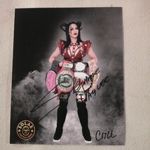 ステファニー　CMLL サイン入り写真　ベルトコレクター　A4サイズ　メキシコ　ソラール店_画像1