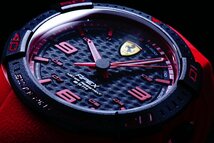 1円～1スタSCUDERIA FERRARI【スクーデリア・フェラーリ】FERRARI公式腕時計/新品本物美しすぎるREDブラックベゼルウレタンベルト_画像9