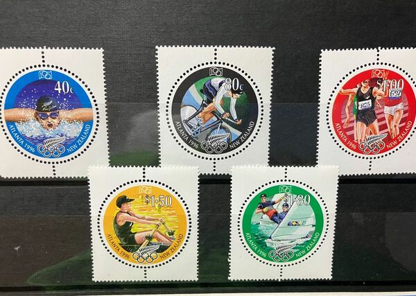 アトランタ五輪　海外　ニュージーランド　円型切手