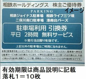 【発送は12/11から12/13】★期限12/31の旧券★平日券(2時間券) 10枚=数1★横浜ジョイナス/二俣川テラス 駐車場 相鉄(相模鉄道)株主優待