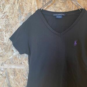[KWT4371] RALPH LAUREN GOLF 半袖Tシャツ レディース ブラック XS ポス