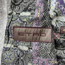 シルク100% 4Lサイズ ETRO【圧巻の総ペイズリー】エトロ ベスト ジレ ペイズリー柄 ウール グレー ストライプ メンズ 56 3XL 裏地総柄_画像6