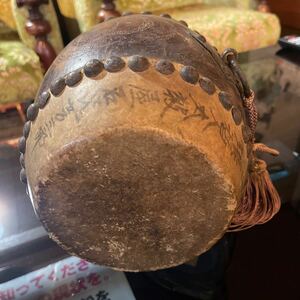  Japanese drum . old district south . after . re-upholstering person futoshi hand drum [ name next . Saburou ] retro traditional Japanese musical instrument [ Meiji ..0 -years old ]