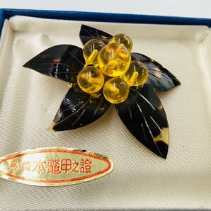 アクセサリー ブローチ べっ甲 鼈甲 べっ甲工芸 長崎 菊池べっ甲工芸館 和装小物の画像2