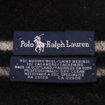 POLO RALPH LAUREN ポロ ラルフローレン 秋冬 【カシミヤ混★メリノウール】 ボーダー マフラー Sz.F　レディース　E3G00716_B#T_画像8