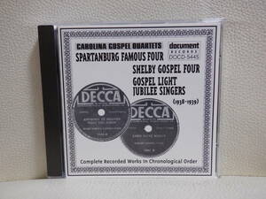 [CD] CAROLINA GOSPEL QUARTETS / 1938 - 1939 - SPARTANBURG FAMOUS FOUR, SHELBY GOSPEL FOUR, GOSPEL LIGHT JUBILEE SINGERS