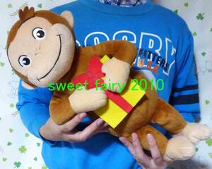 o... George *BIG! large George soft toy / special THANKS / present / Curious George / outside fixed form postage 510 jpy!