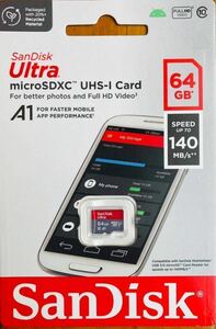 SanDisk microSD 64GB 新品 マイクロSDカード　1枚　140MB/秒