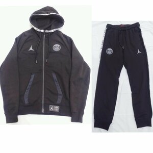 PARIS SAINT-GERMAIN×NIKE セットアップ サイズ上:S/下:M ブラック JORDAN ジップアップパーカー パリサンジェルマン ジョーダン ナイキ