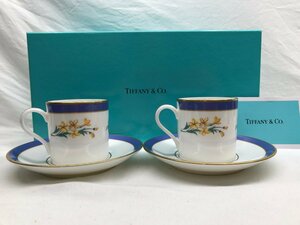 TIFFANY&Co. ティファニー Tiffany Floral ティファニーフローラル デミタスカップ＆ソーサー 2客 未使用保管品 箱付き