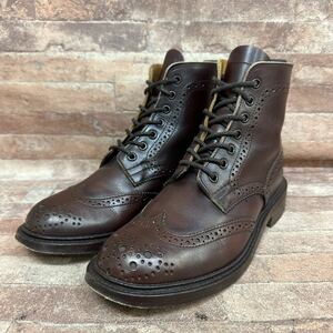 良品 英国製 Tricker's トリッカーズ L2508 カントリーブーツ ウイングチップ UK4 約23cm ブラウン ブーツ