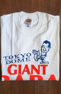 未使用ジャイアント馬場イラストプリントTシャツsizeM全日本プロレス東京ドーム日本テレビ。ジャイアントサービス希少品レア！当時物