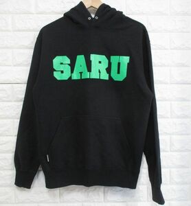 【SANTASTIC！】サンタスティック◆SARU スウェットパーカー(黒×緑)◆Lサイズ