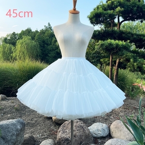  knees height pannier 45cm height medium height pannier many layer auger nji- brilliant volume frill fully soft chuchu skirt dress Lolita 