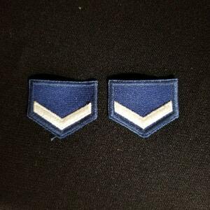 残り1セット　航空自衛隊　階級略章　3等空士　B　白刺繍　空自　作業服用　階級章　桜　コレクション　徽章　記章　三等　コスプレ