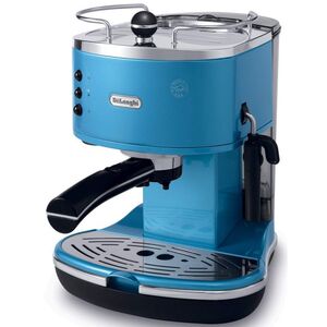 デロンギ(DeLonghi)アイコナ コレクション エスプレッソ・カプチーノメーカー ブルー ミルク泡立て手動 ECO310B, 4カップ以