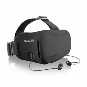 エレコム 3D VR ゴーグル グラス ヘッドマウント用 インナーイヤータイプ カメラレンズを遮らない透明カバーを採用 ブラック P-VRG
