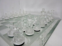 玩具祭 お洒落！ ガラスチェスセット クリスタル GLASS CHESS SET 38×38cm インテリア ボードゲーム_画像6