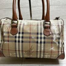 1円【入手困難品】BURBERRY バーバリー トートバッグ ブリーフケース ハンドバックA4 2way レザー メンズ レディース ノバチェックホース_画像3