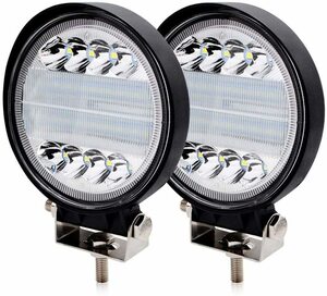(２個セット　72W）12V-24V対応 ワークライト LED 作業灯/丸型 ワークライト72W 混合光(広角/狭角）IP67防水防塵 42連LED 車外灯