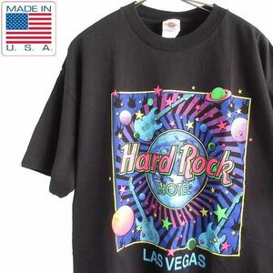 新品 90s USA製 Hard Rock HOTEL LAS VEGAS 半袖Tシャツ 黒 XL ハードロックカフェ ビンテージ デッドストック D143-01-0032ZVW