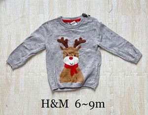 H&M トナカイ柄 クリスマスニットセーター 